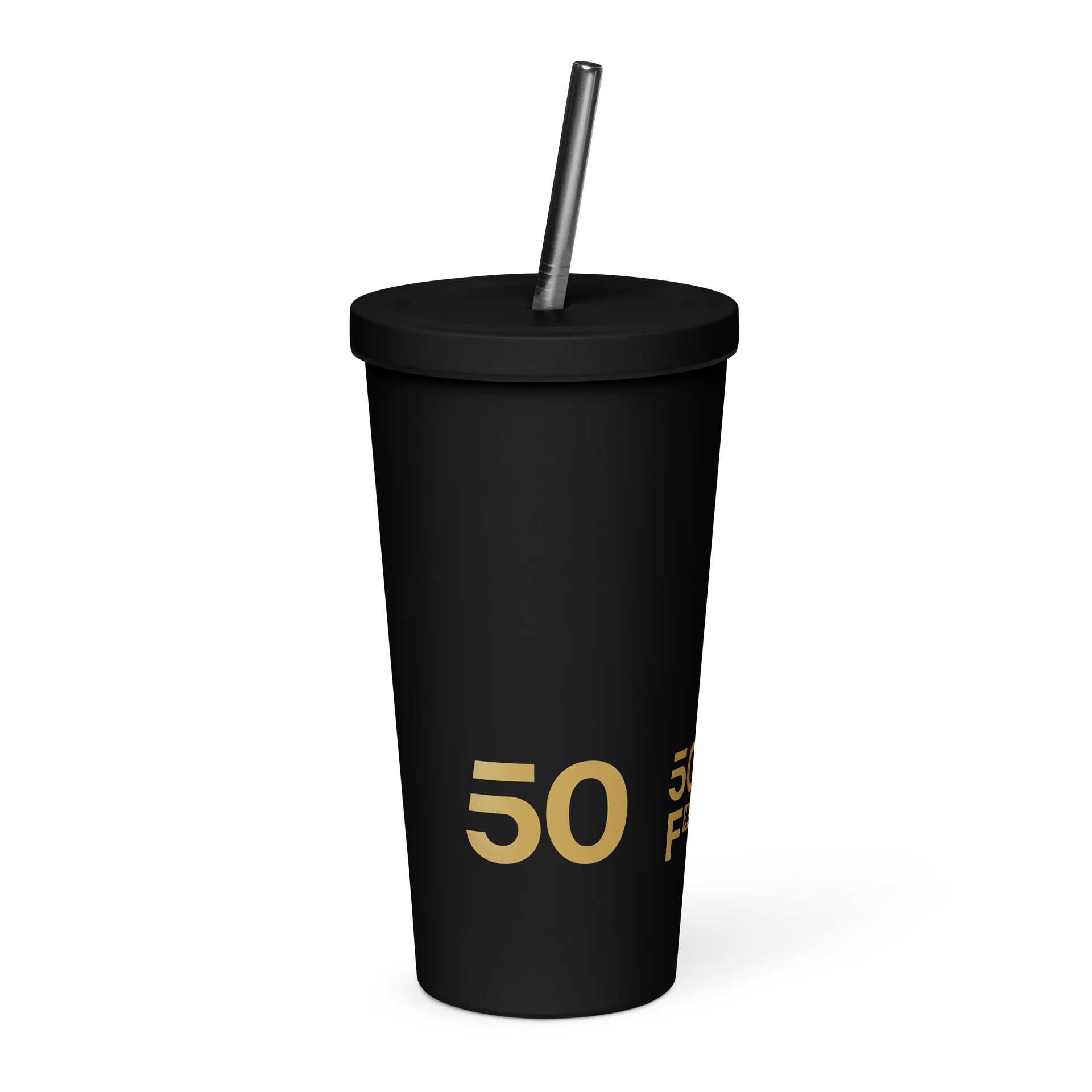 50 as FCK™ - Insulated Tumbler with a Straw product image (4)
