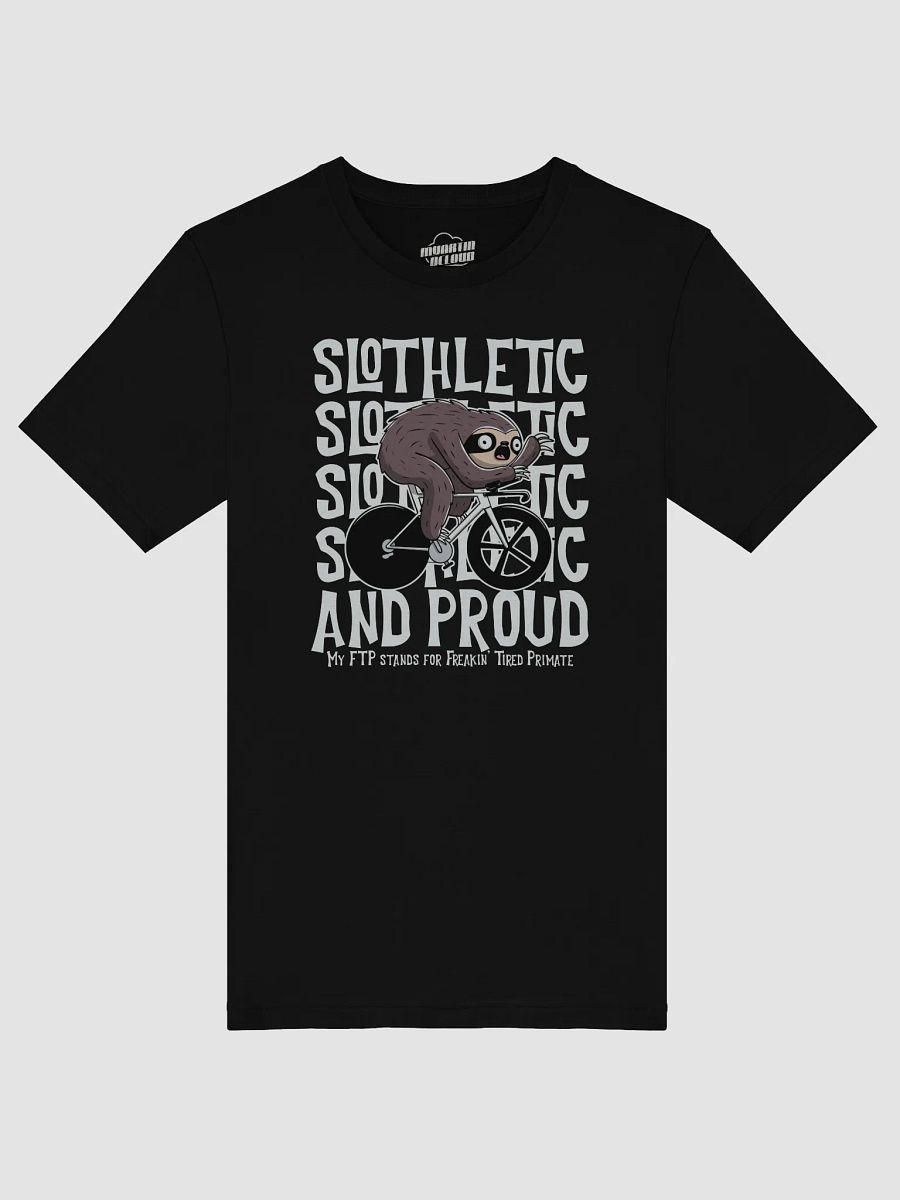 Slothletic and Proud Funny Sloth Cycling T-Shirt – “FTP: Freakin’ Tired Primate” Bike Humor Tee product image (35)