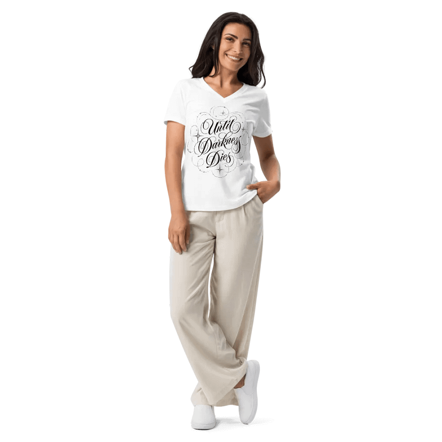 Until Darkness Dies (swirls design) Bella+Canvas Women's Relaxed V-Neck T-Shirt product image (33)