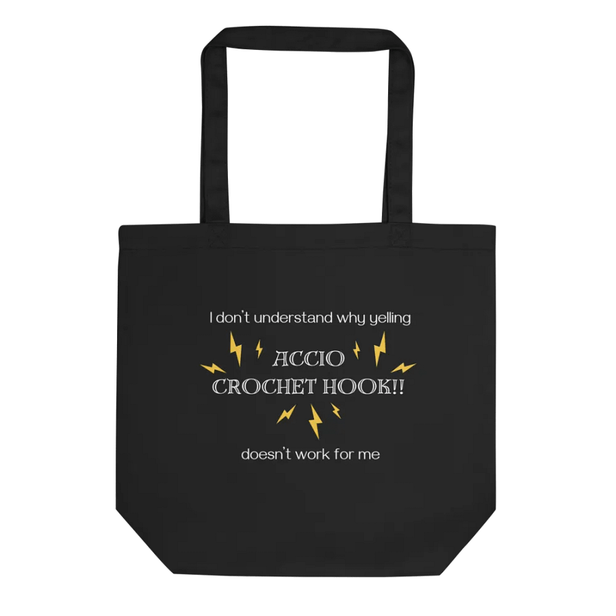 Accio Crochet Hook Tote (white on dark) product image (1)