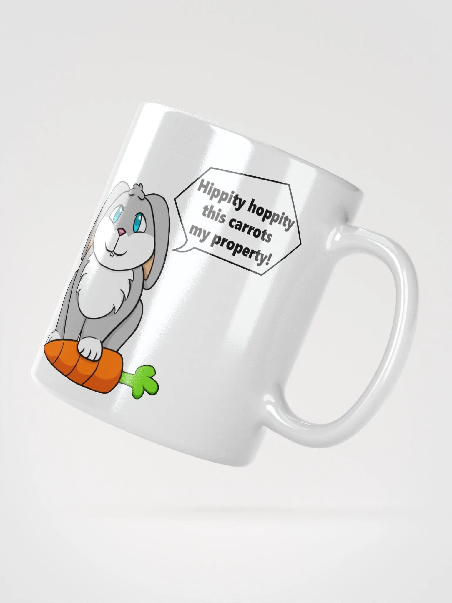Bunny With Carrot White Glossy Mug product image (3)