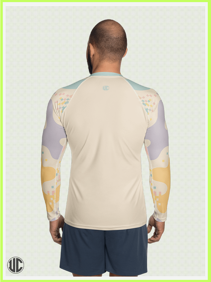 Theo’s Digital Wave – Men’s Rash Guard product image (2)