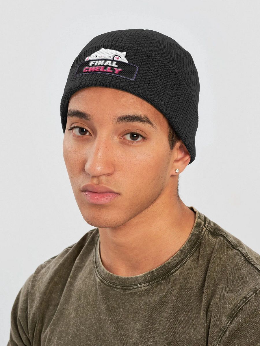 Click Clack Bongo Cat Organic Embroidered Ribbed Beanie product image (9)
