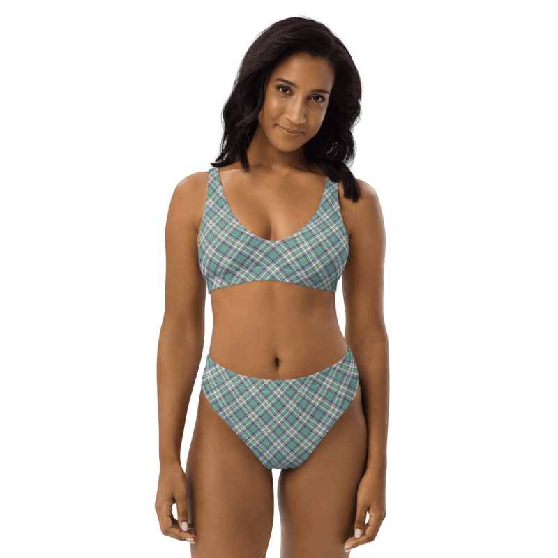 Light Green, Purple, and Yellow Plaid Bikini product image (1)