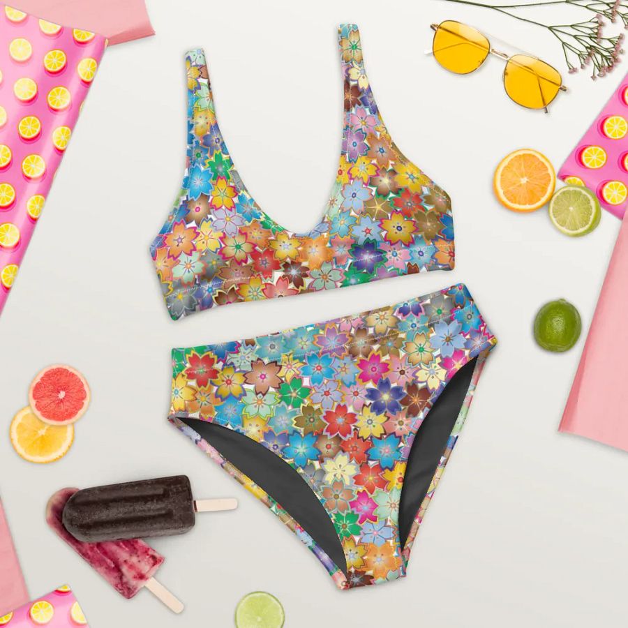 Flower High Waisted Bikini product image (5)