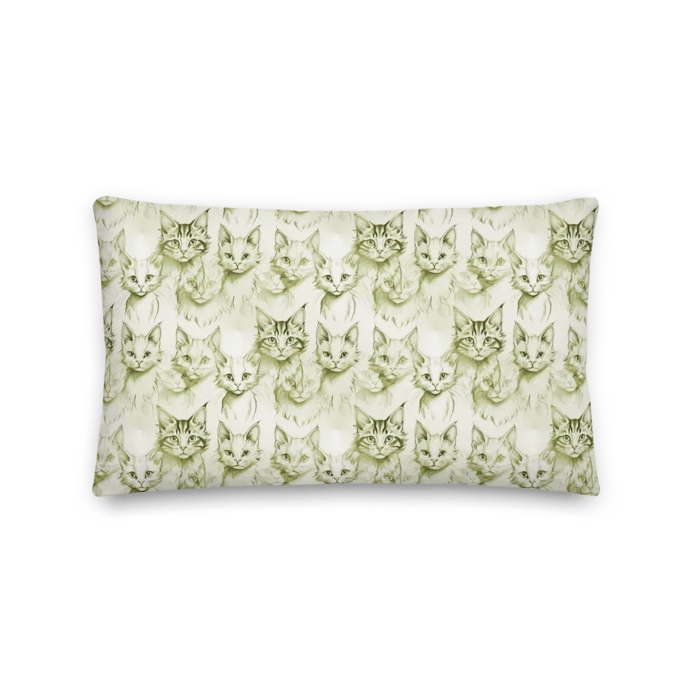 Whimsical Cat Faces All-Over Print Pillow product image (2)