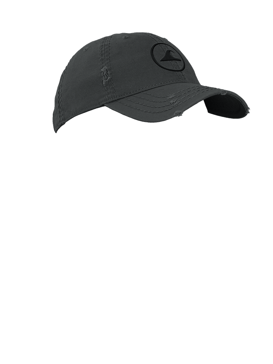 Embroidered Wave Rider Otto Distressed Dad Hat (Blackout) product image (7)