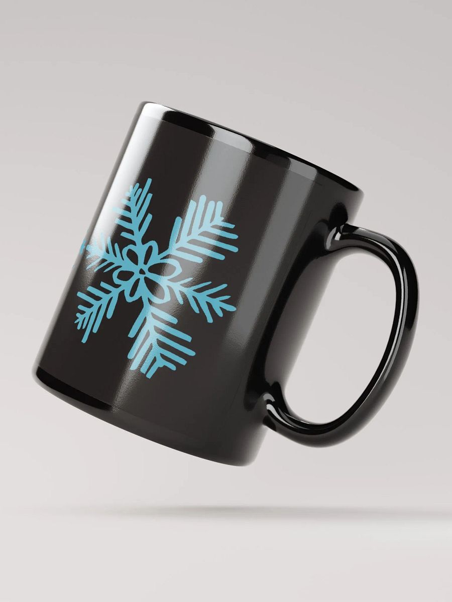 Simple Snowflakes Black Glossy Mug product image (2)