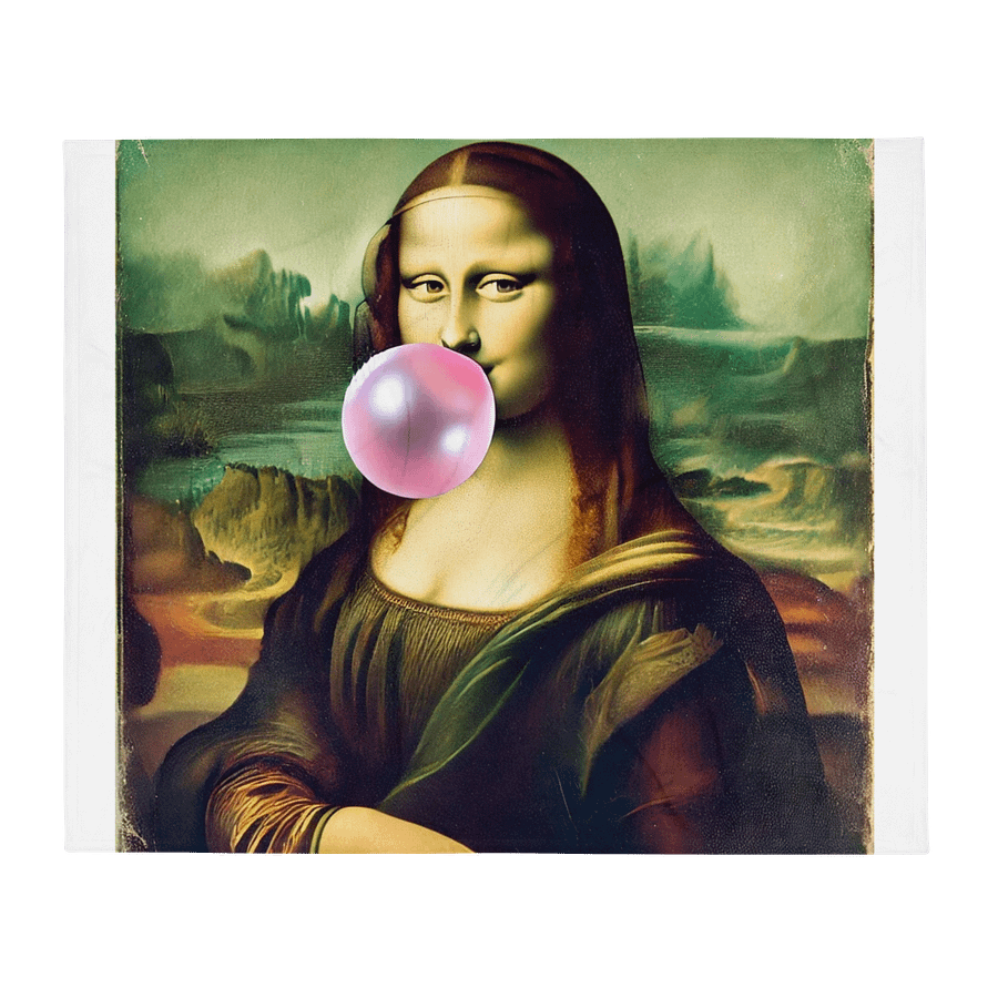 Mona Lisa Bubblegum Dream Throw Blanket product image (2)