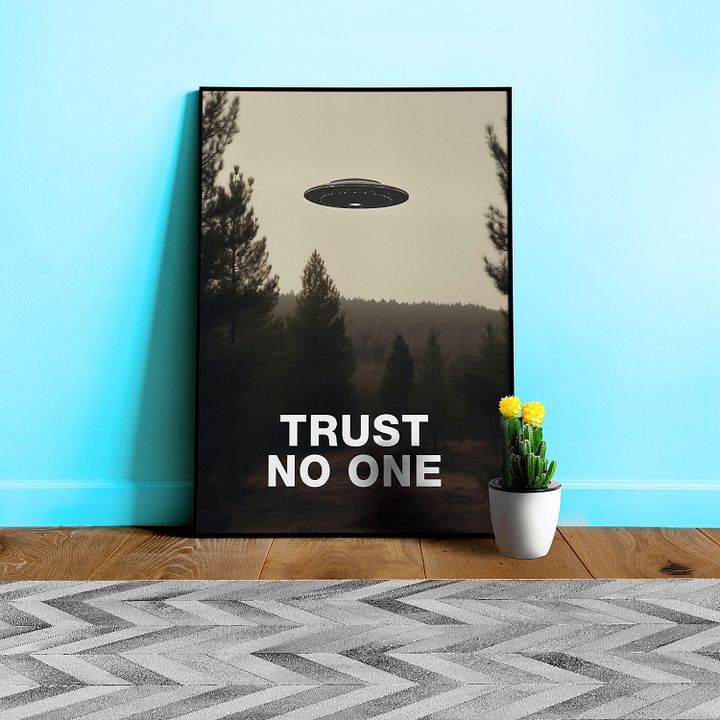 Trust No One/The X-Files poster, S01E24 1994 — sci-fi poster, movie art, I want to believe poster, space print, aliens wall decor product image (1)