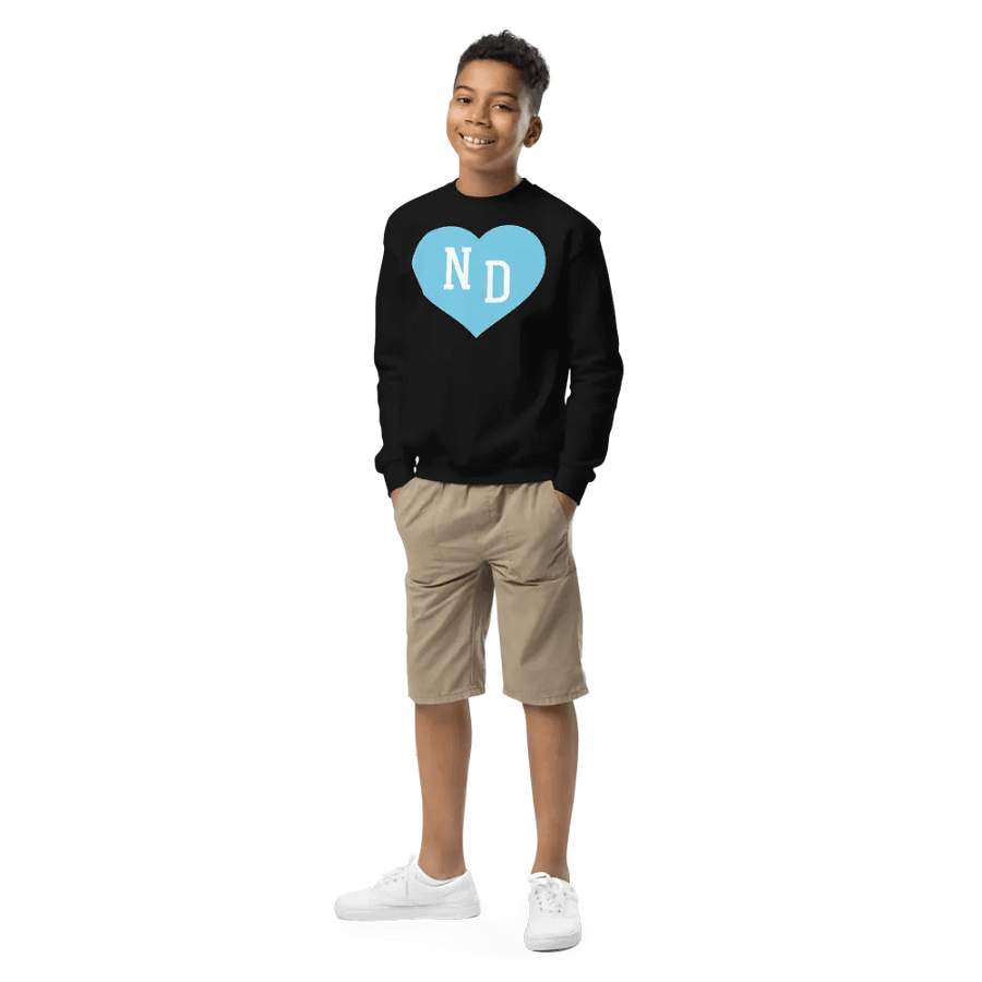 ND Heart Blue Youth Unisex Sweatshirt product image (3)