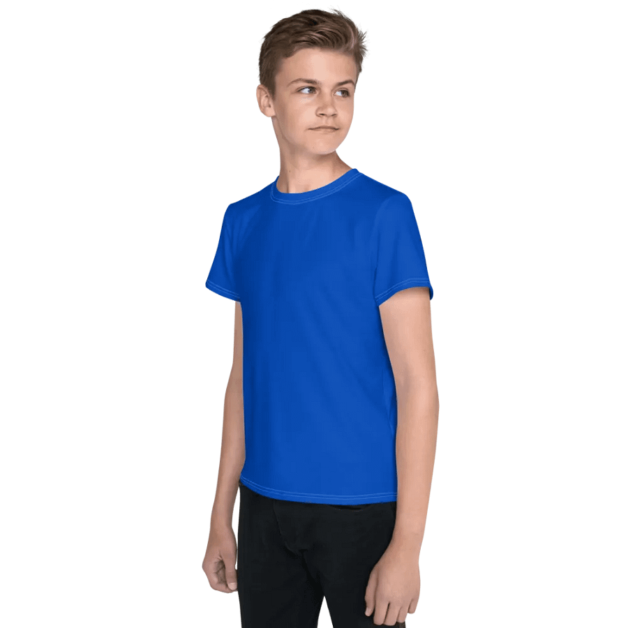 Youth Plain Color Absolute Blue T-Shirt product image (3)