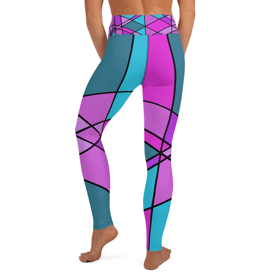 Multi-Colored Geometric Pattern Yoga Leggings product image (6)