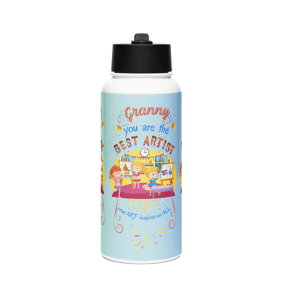 Love Granny's art Stainless Steel Water Bottle gift for arty granny on mothersday product image (1)