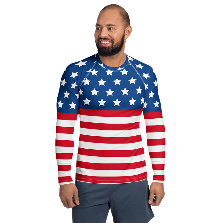 Patriotic Performance: All-Over Print Men's Rash Guard product image (1)