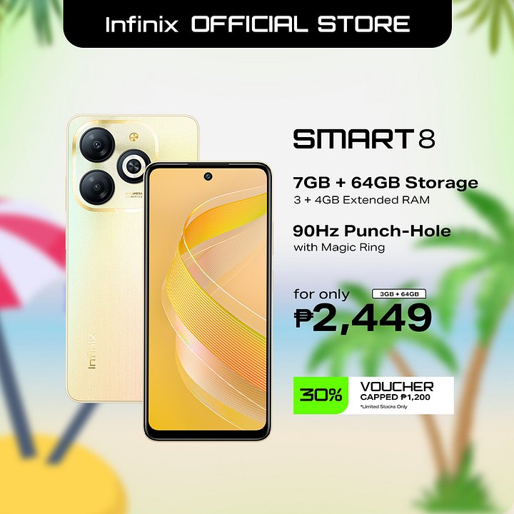 Infinix Smart 8 Up to 7GB Ram 1 Year Warranty product image (1)
