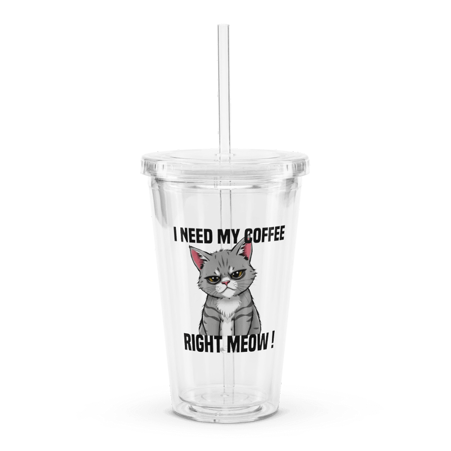 i need my coffee right meow travel cup product image (1)