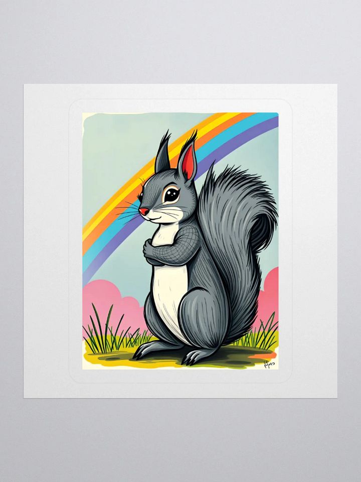 Rainbow Squirrel Kiss Cut Stickers product image (1)