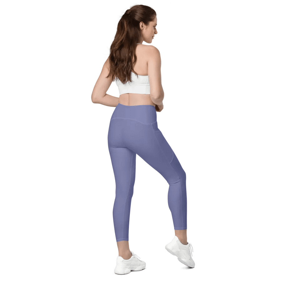 Plain Purple Soft Summer Women's High Waisted Premium Crossover Leggings with Pockets by Treasure Pie product image (7)