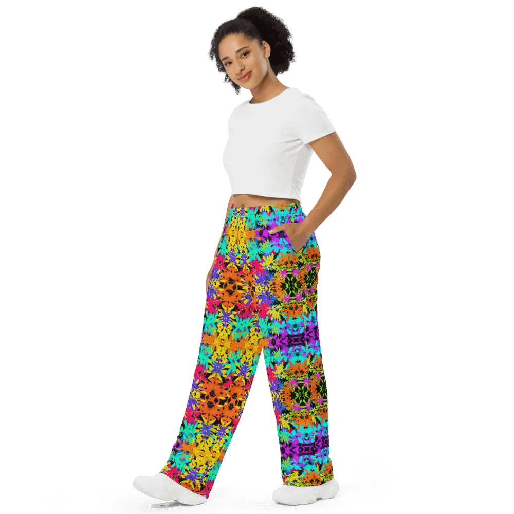 Coloured Leaves Unisex Wide Leg Bottoms product image (3)