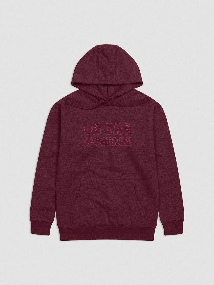 ON THE SPECTRUM OUTLINE (lg. design, pink thread) embroidered heavyweight hoodie product image (9)