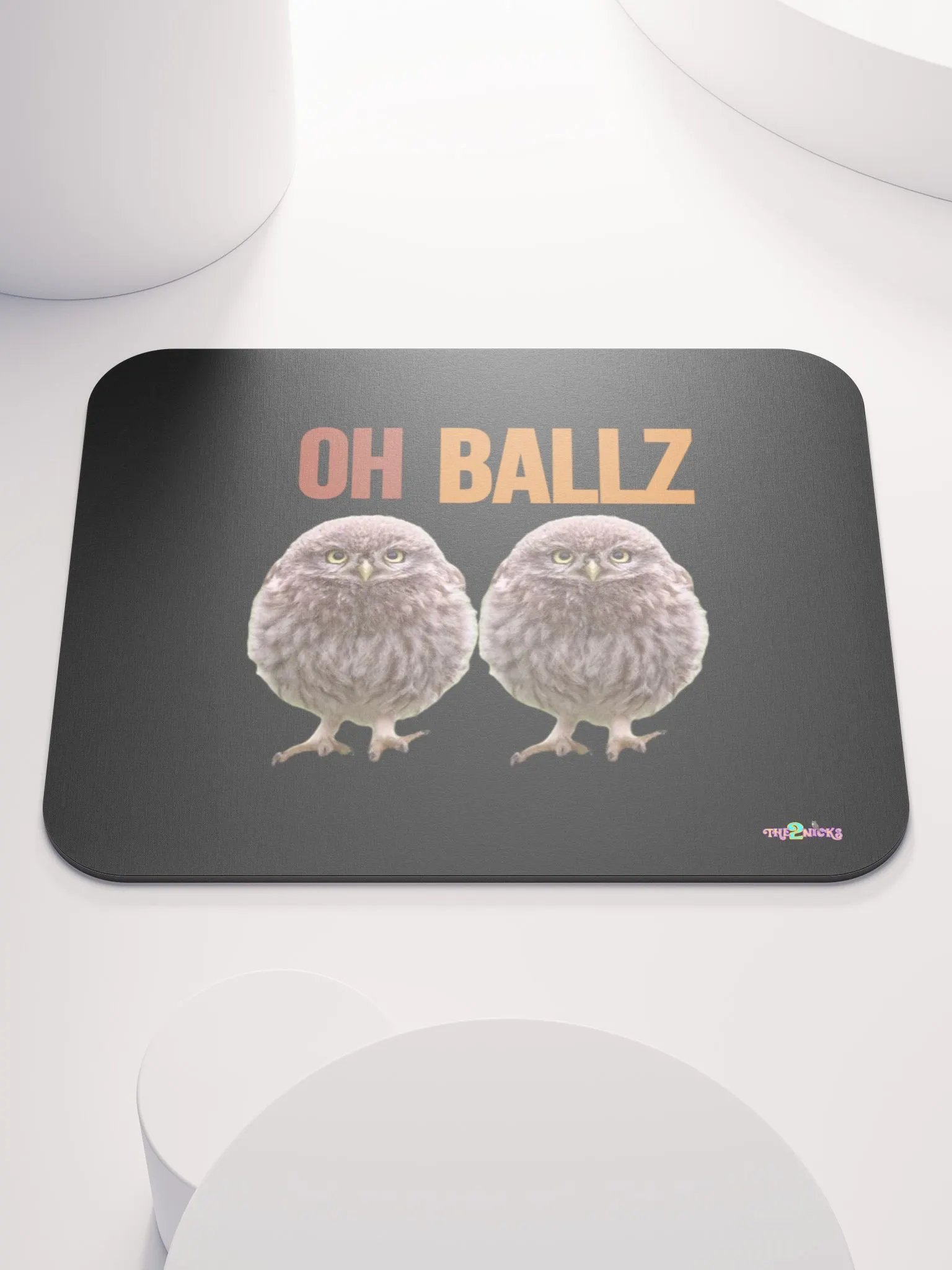Oh Ballz Classic Mouse Pad (Black) product image (2)