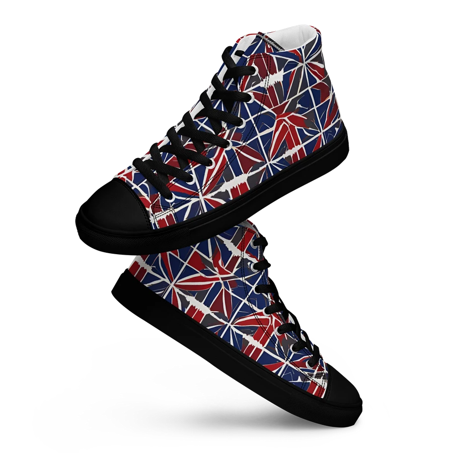 Red And Blue Mosaic Men's High Top Shoes product image (13)