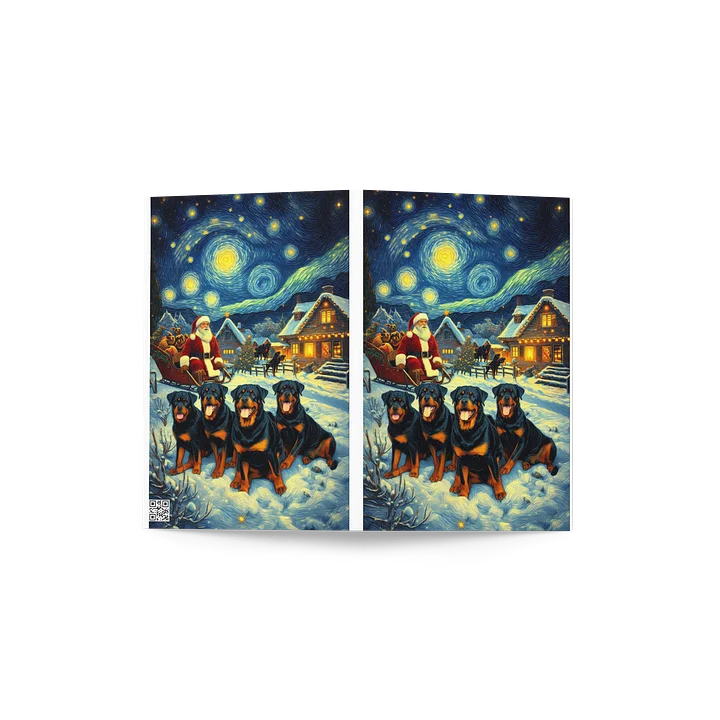 Rottweiler's Santa's Sleigh Ride Greeting Card product image (4)