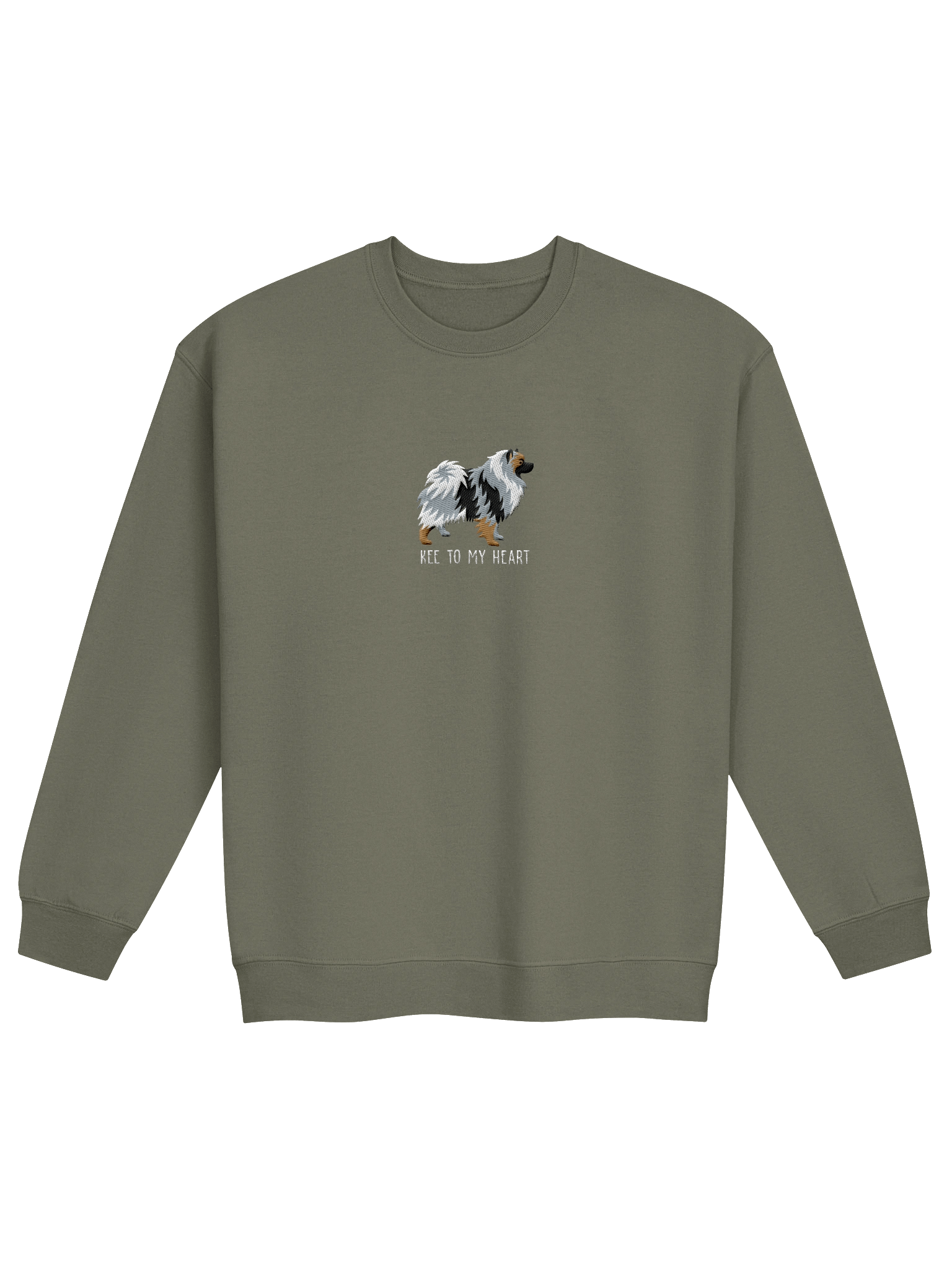 Kee to My Heart Sweatshirt (Embroidered) of a Keeshond(Brownish Gray) product image (17)