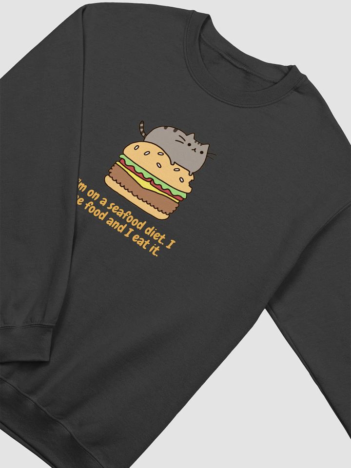 Seafood Diet Cat Crewneck Sweatshirt product image (13)