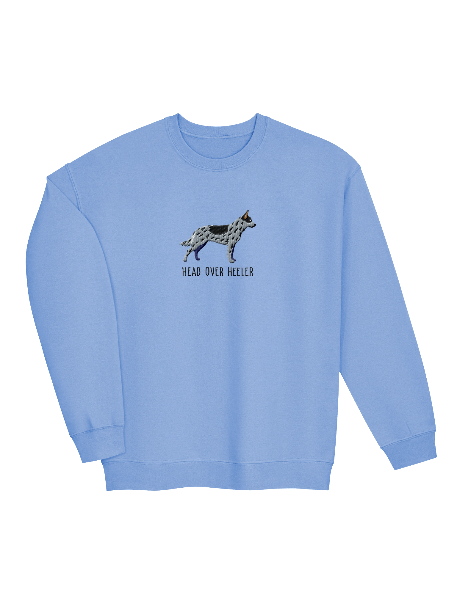 Head Over Heeler Sweatshirt (Embroidered) of an Australian Cattle Dog(Blue Heeler) product image (3)