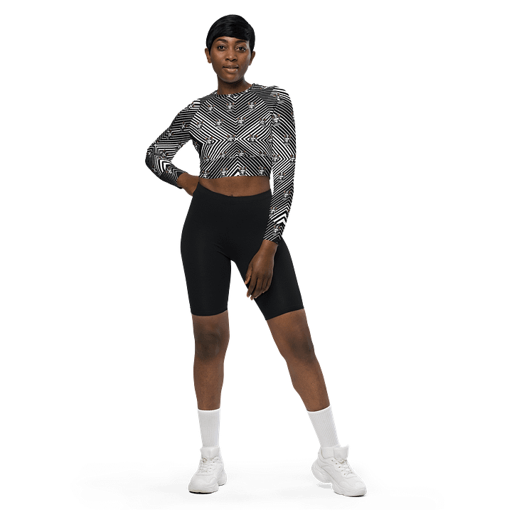 Buddy All-Over Print Recycled Long Sleeve Crop Top product image (1)