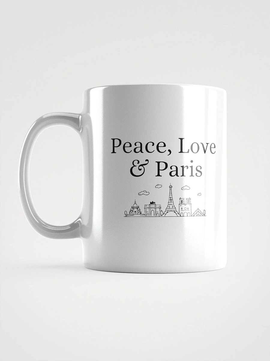 Peace, Love and Paris Mug with Monuments | Right Handed Coffee Tea Mug product image (2)