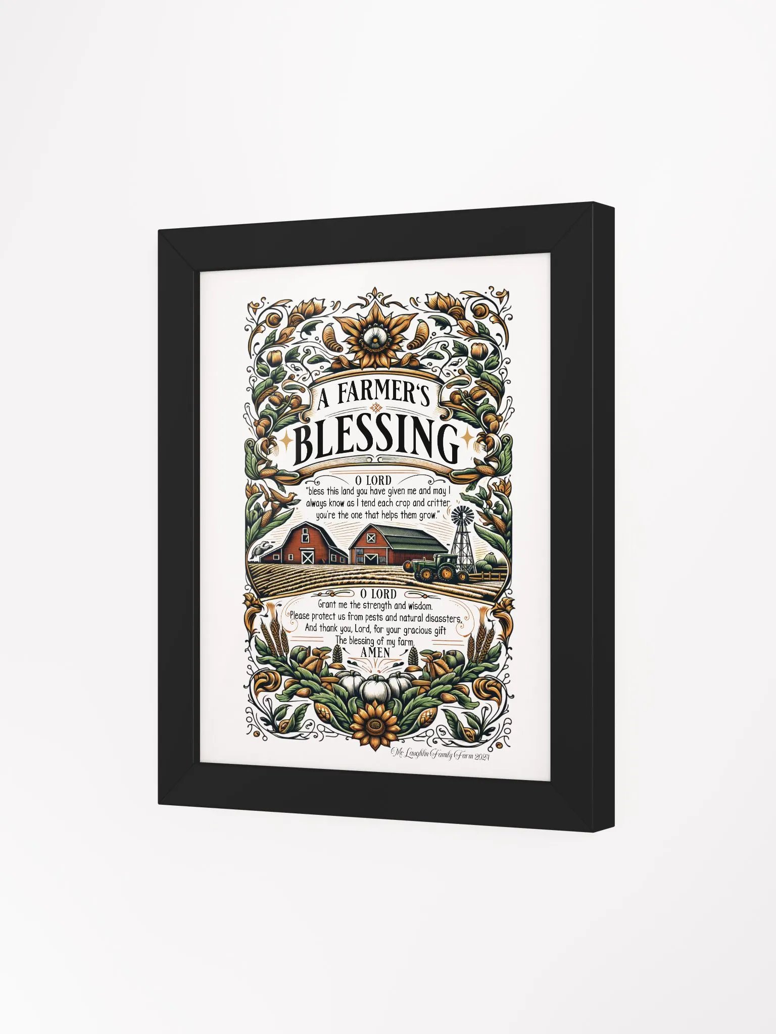 A Farmer's Blessing Framed Poster | Heavenly Blessing for Farmers | Faith in the Fields | Spiritual Strength for Farmers | Blessed Farmer Wall Art | Farm Life with Faith product image (3)