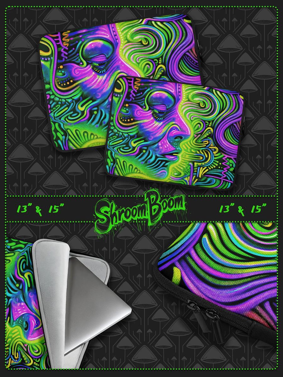 SHROOMBOOM Psychedelic Laptop Sleeve – Surreal Art Case for 13”/15” Laptops - #LTS8 product image (1)