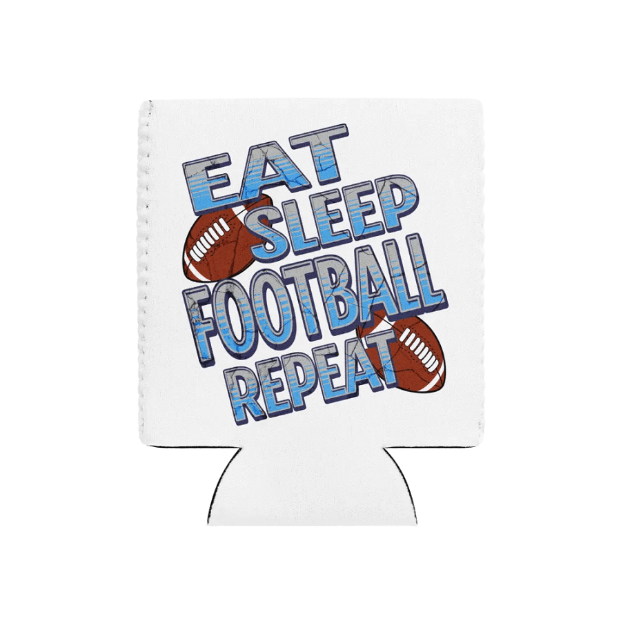Eat Sleep Football Repeat Groove Can Cooler product image (1)