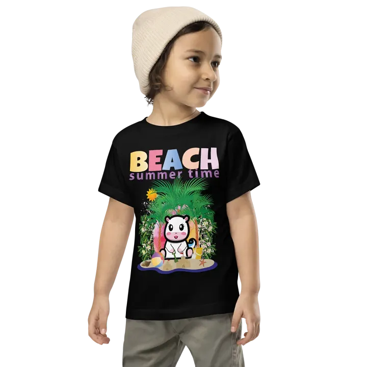 Beach Summer Funny Colorful Bella + Canvas Toddler T-Shirt – Funny Shirt & Gift for Kids product image (2)