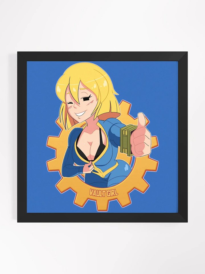 "Just a Peek" Thumbs-Up Vault Girl Illustrated Poster product image (1)
