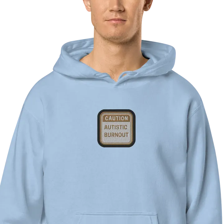 CAUTION: ASD BURNOUT embroidered pigment hoodie (brown bubble design) product image (2)
