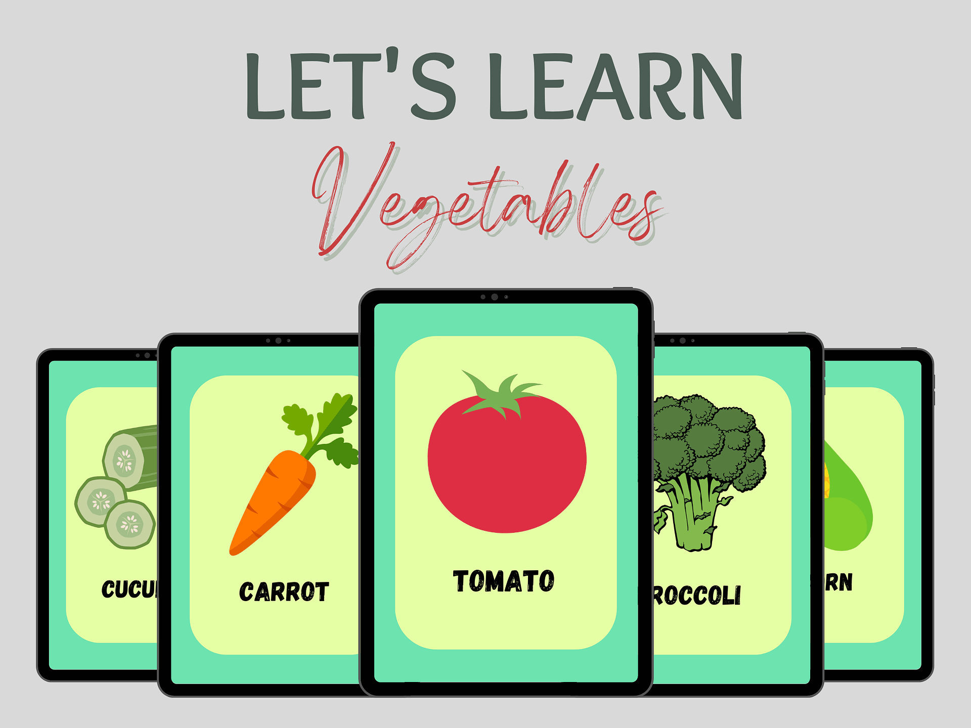 Digital Vegetables Flash Cards product image (2)