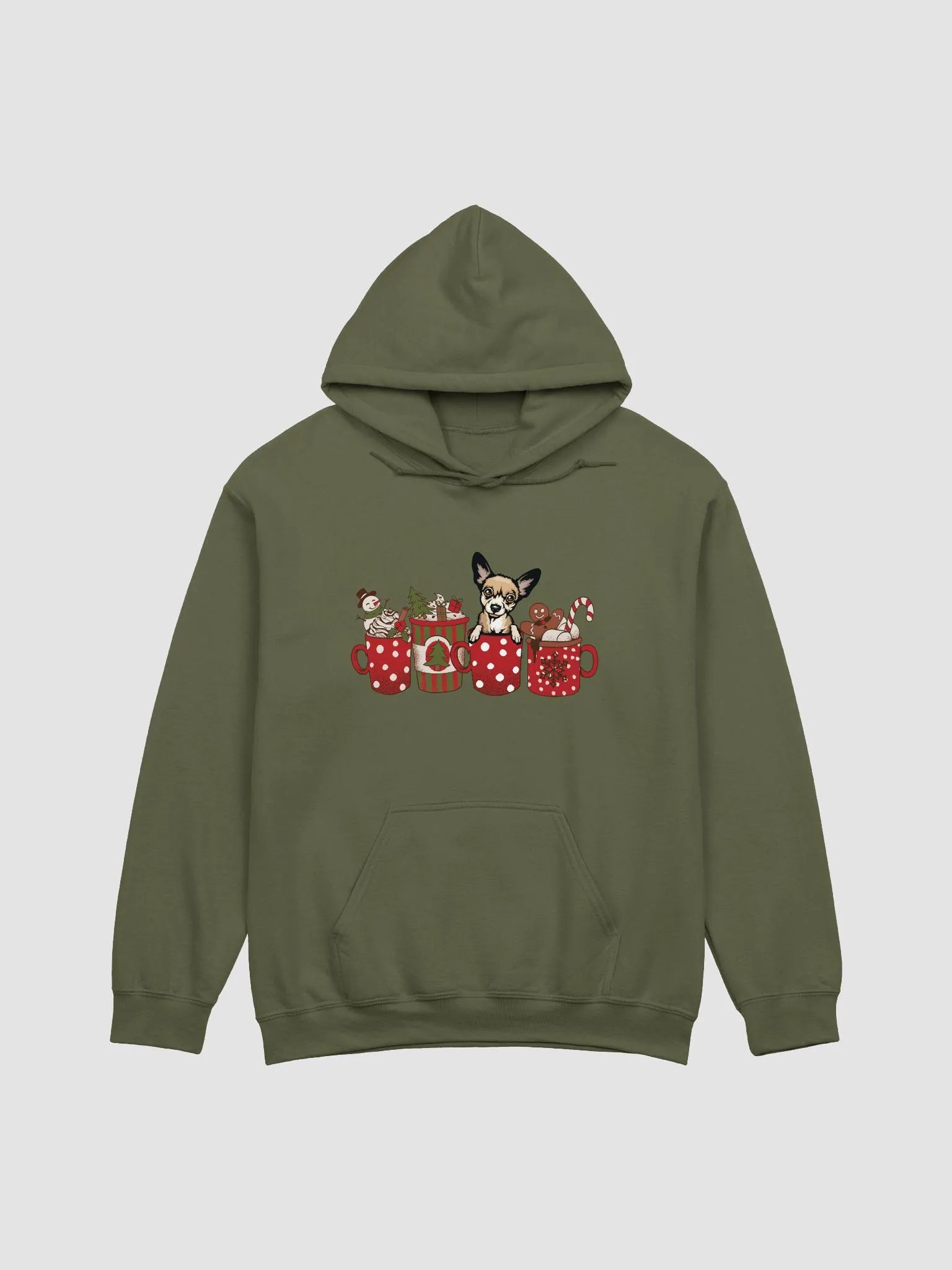Cute Chihuahua(2) in a Christmas Cup Hooded Sweatshirt | Funny Christmas Pup in a Cup product image (14)