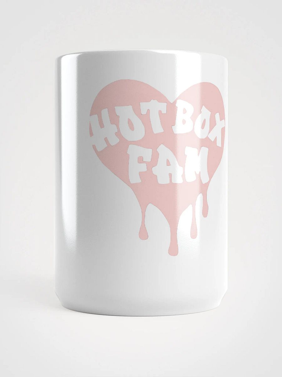 HOT BOX FAM TRANSPARENT PALE PINK HEART LOGO COFFEE MUG product image (5)
