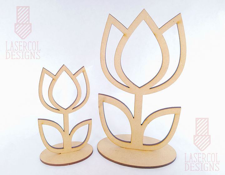 Flowers - Set 3 - (Two Sizes, Five Styles)- Laser Cut Files product image (2)