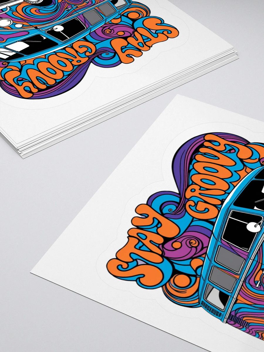 Retro Groove Van Kiss Cut Stickers product image (11)