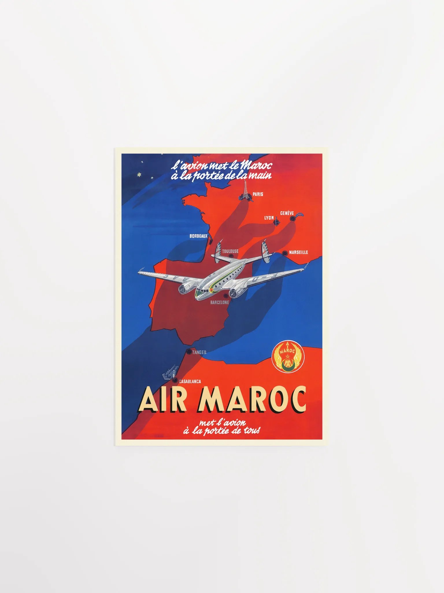 Morocco, Air Maroc, 1950 — retro travel poster, vintage travel print product image (7)