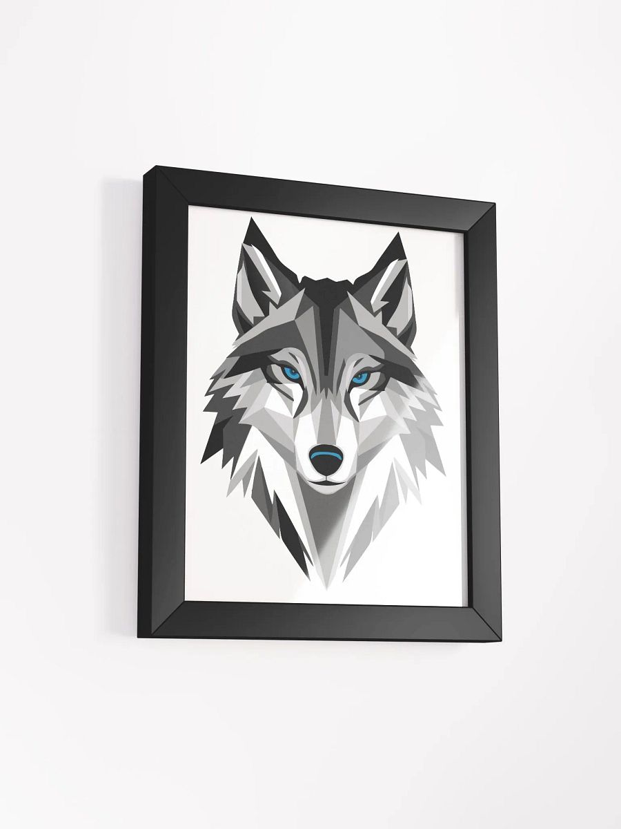 Modern Geometric Wolf Head Framed Poster - Contemporary Wall Art product image (18)