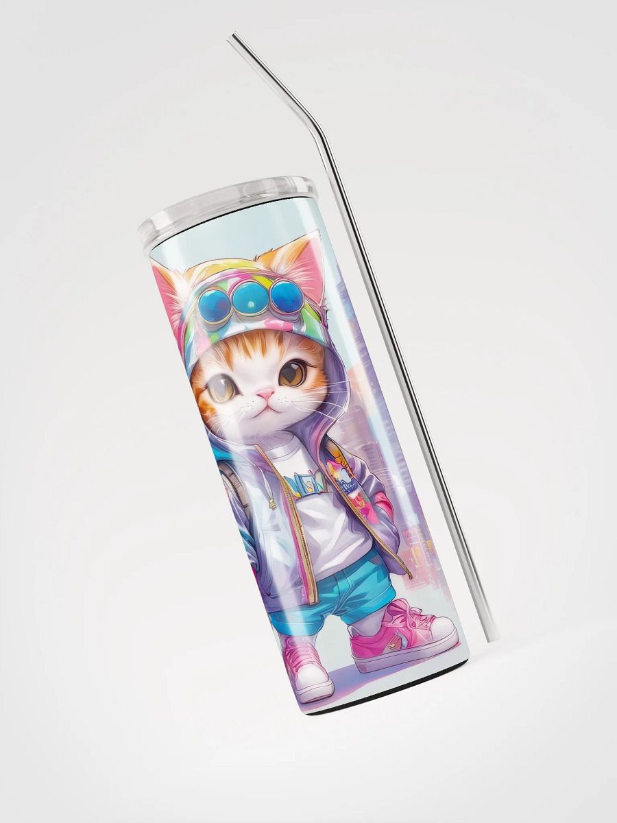 Cute City Kitty Cat 20 oz Skinny Stainless Steel Tumbler - v3 product image (5)