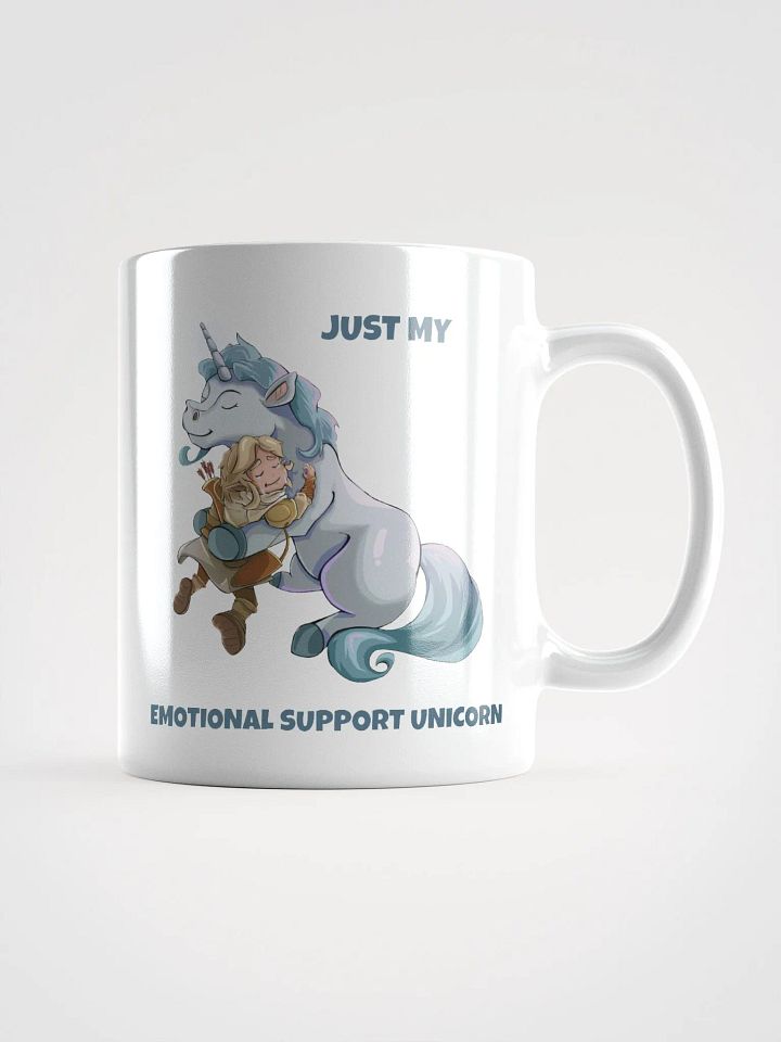 Emotional support Unicorn & Elf white ceramic mug 11oz 15oz 20oz for gamers and horse lovers product image (1)