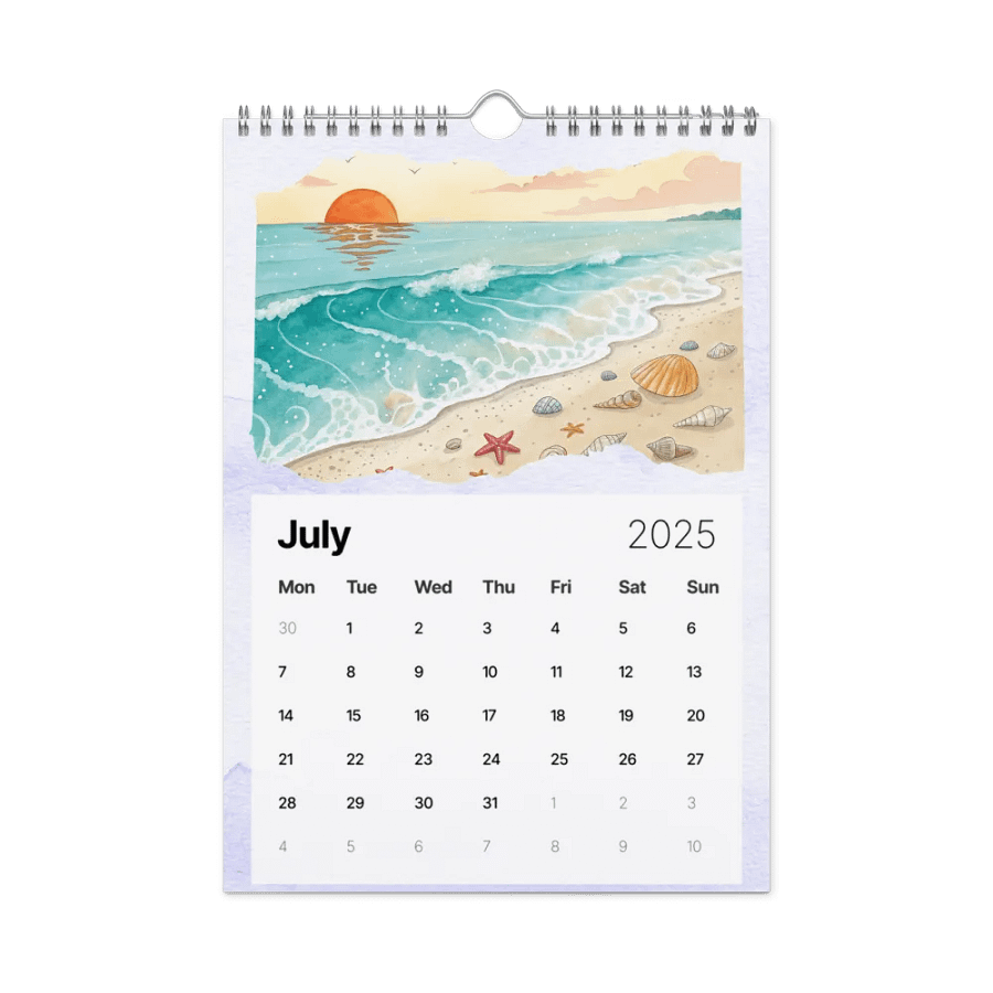 WATERCOLOR SEASONAL SCENES WALL CALENDAR 2025 product image (7)