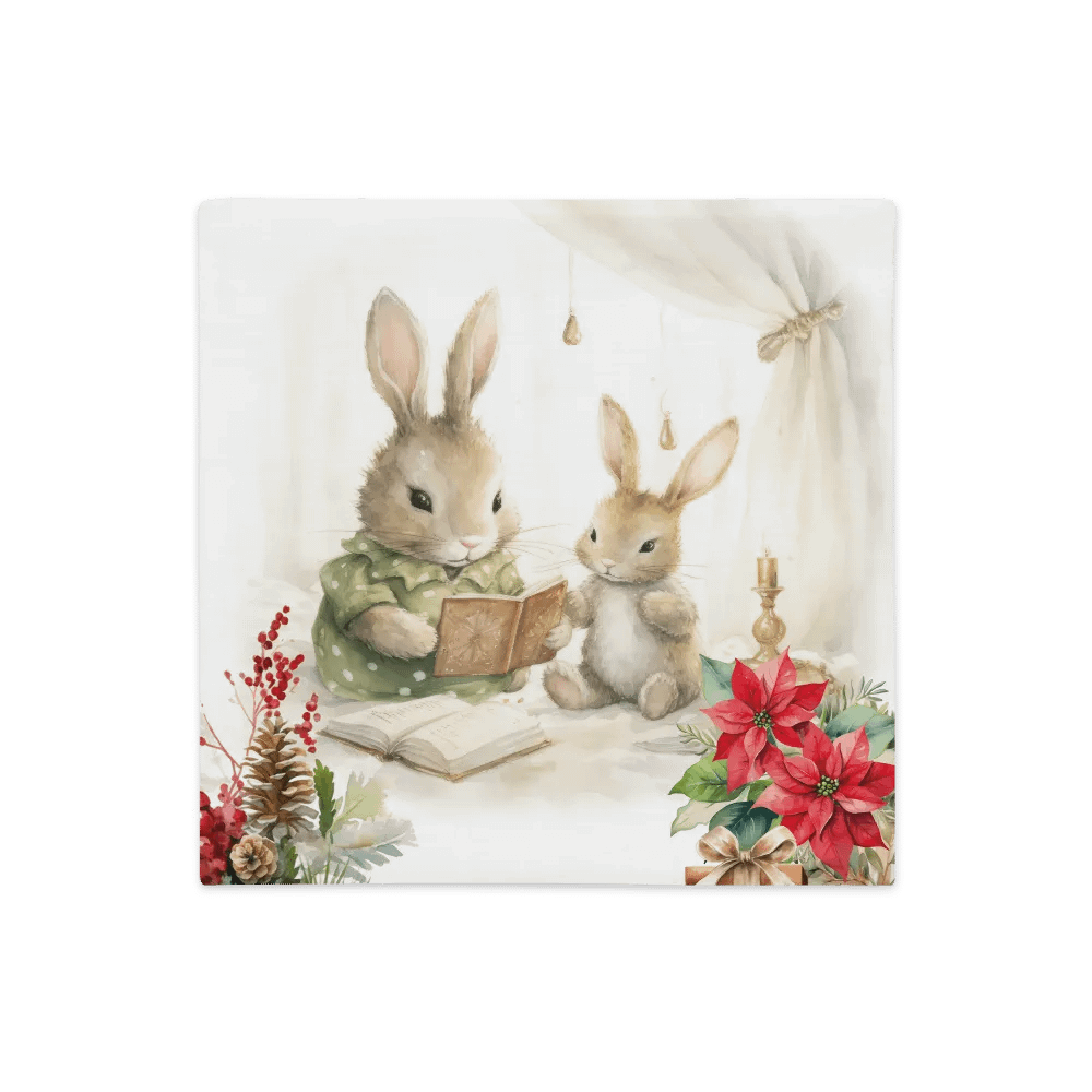 Cozy Holiday Rabbits Premium Pillow Case product image (2)
